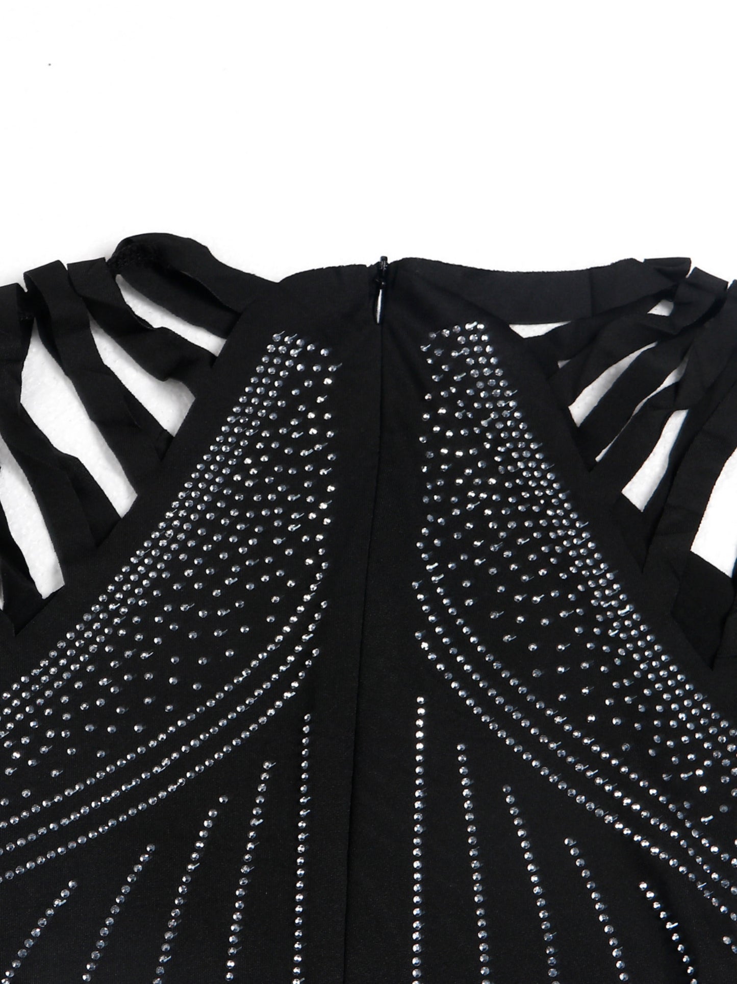 Rhinestone Evening Dress, Sleeveless Solid Color Dress, Prom Dress, Women's Clothing
