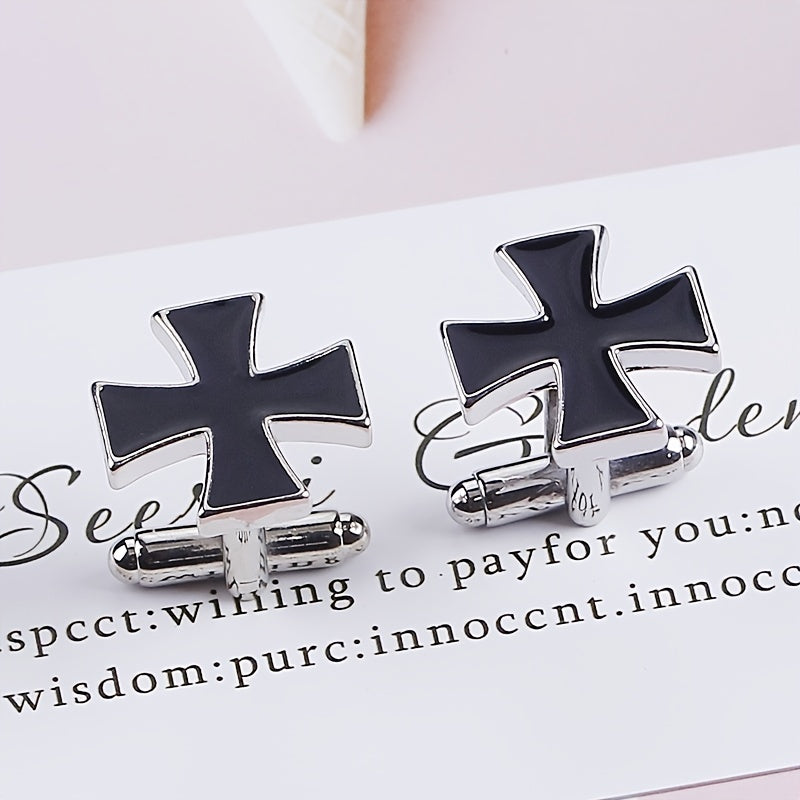 1pair Cross Design Cufflinks, Cufflinks for Suits, Crosses