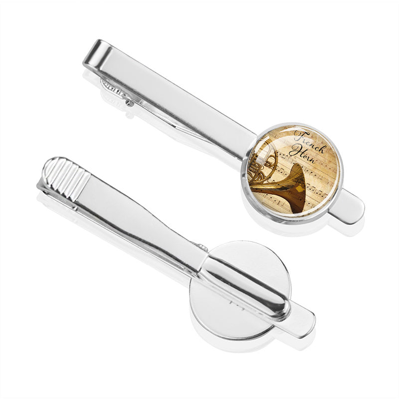 Guitar Tie Clips, Musical Instruments Tie Pins, Men's Tie Clip Sets, Formal Decorative Accessories