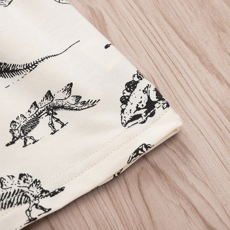 Off White Cross-Back Dinosaur Dress