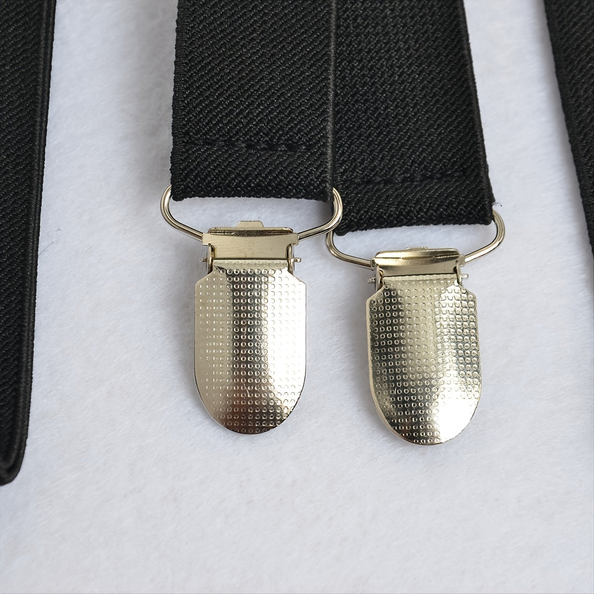 Men's Beige Black Striped Elastic Strap, Four Buckle Strap Overalls Suspenders