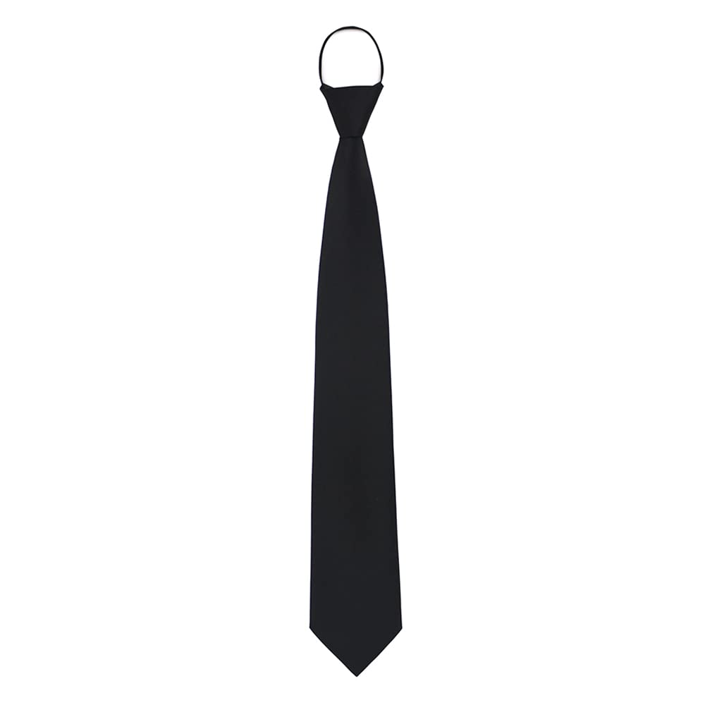 Men's Convenient Adjustable Tie, Solid Color, Black