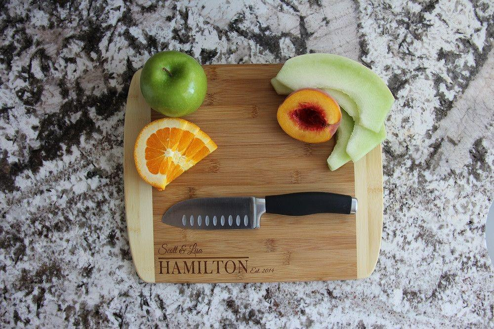 Personalized Bamboo Cutting Board 11x14 Rounded Edge