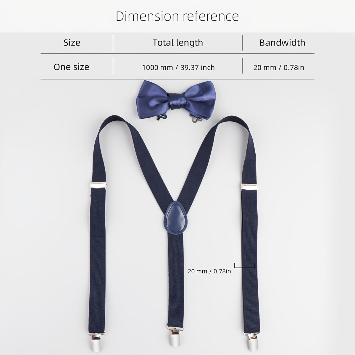 1 set Tuxedo Bow Tie And Suspender Set, Adjustable Men's Bow Ties And Y-Shape Suspenders