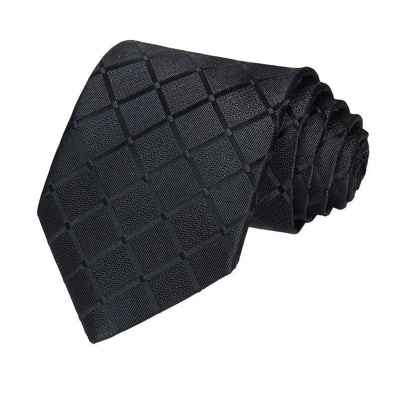 Men's Plaid Dark Tie, Neck Tie, Formal Tie