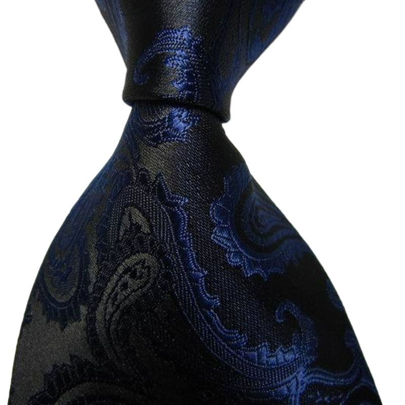 Men's Tie 8cm Black, Blue Business Tie, Red Stripe Men's High-end Wedding Groom Trendy Tie