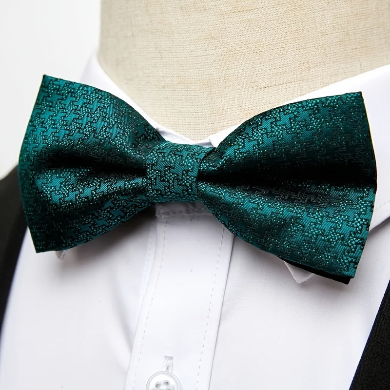 Men's Bow Tie Set Gift Box 6pcs/Set, The Set Includes Tie, Bow Tie, Square Scarf, Cufflinks, Black Gift Box, Green Series