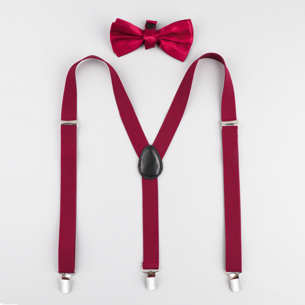 1 set Tuxedo Bow Tie And Suspender Set, Adjustable Men's Bow Ties And Y-Shape Suspenders