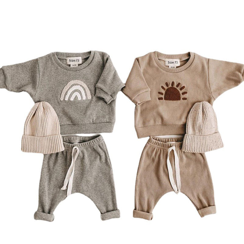 2 - Piece Baby Sweatsuit for Boys, Crewneck and Pants for Babies