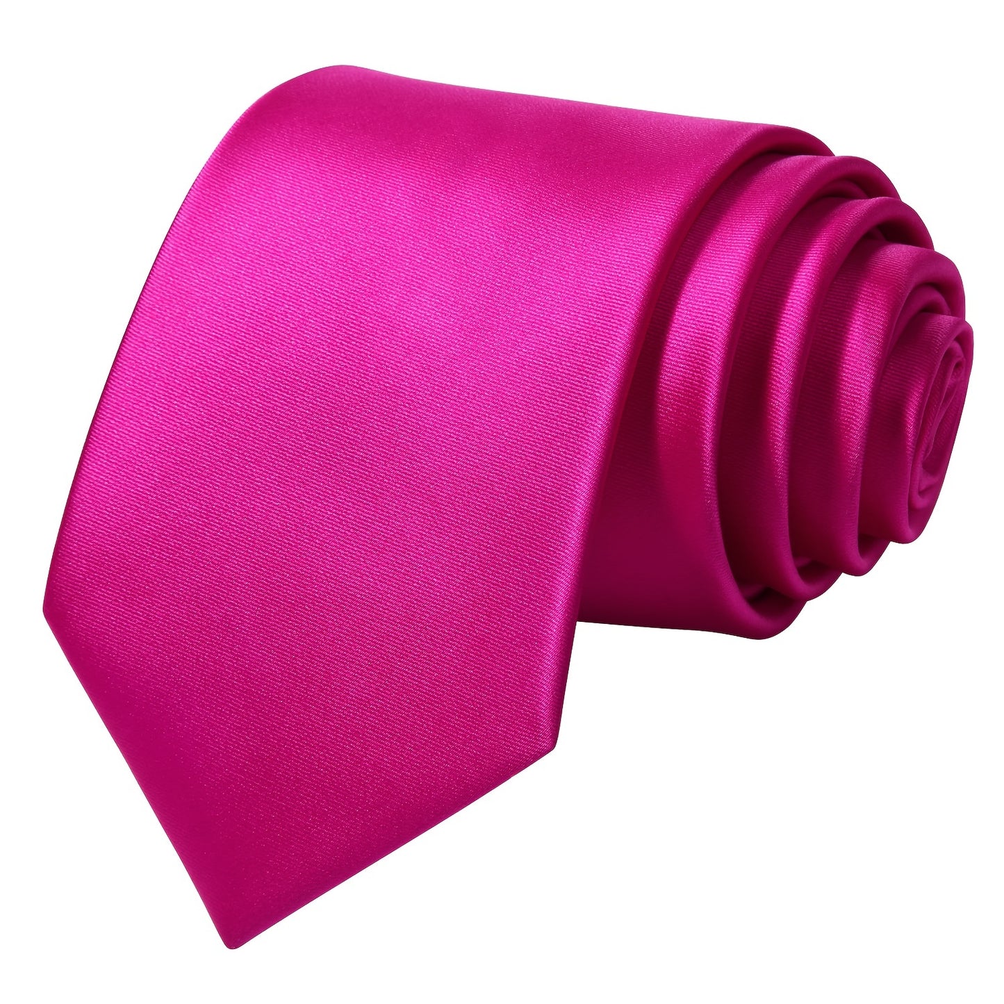 1pc Hot Pink Tie, Satin Necktie