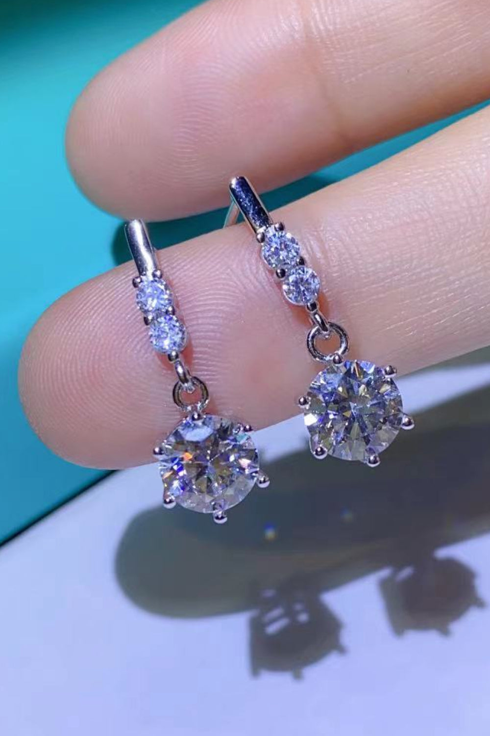 Get What You Need 2 Carat Moissanite Drop Earrings