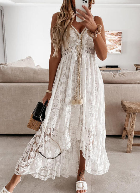 Women's solid elegant Lace Slip Dress