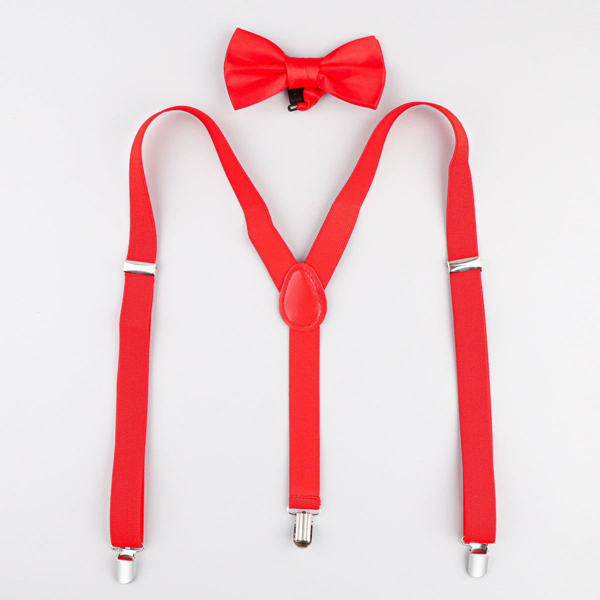 1 set Tuxedo Bow Tie And Suspender Set, Adjustable Men's Bow Ties And Y-Shape Suspenders