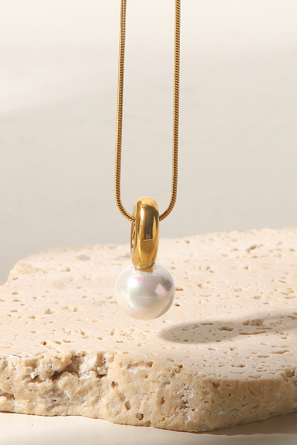 Freshwater Pearl Pendant 18K Gold-Plated Necklace