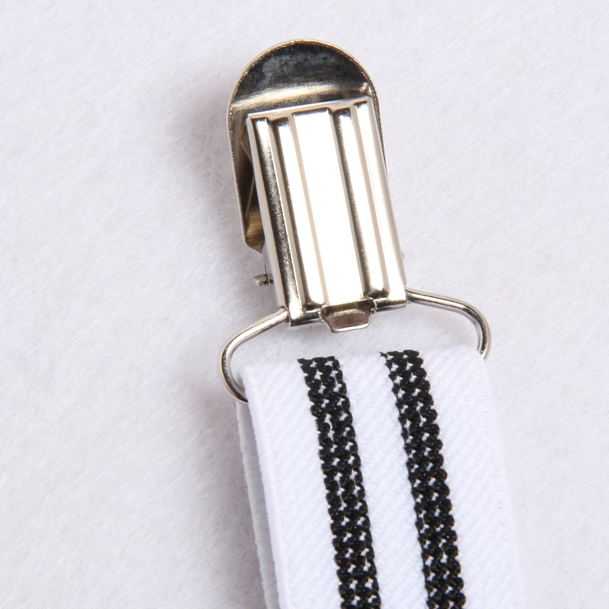 1pc Men's Striped Elastic Webbing Suspenders, 3 Iron Buckles Suspenders