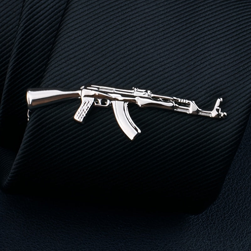 1pc Men's Tie Clips, Creative Shape Clips, Business Fashion Tie Clips, (Shape: Sword/Gun/Arrow/Glasses/Key)