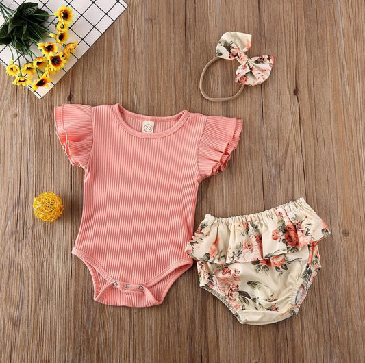 SAVANNAH PEACH SET - Spring Three-Piece Outfit