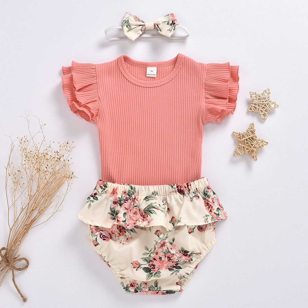 SAVANNAH PEACH SET - Spring Three-Piece Outfit