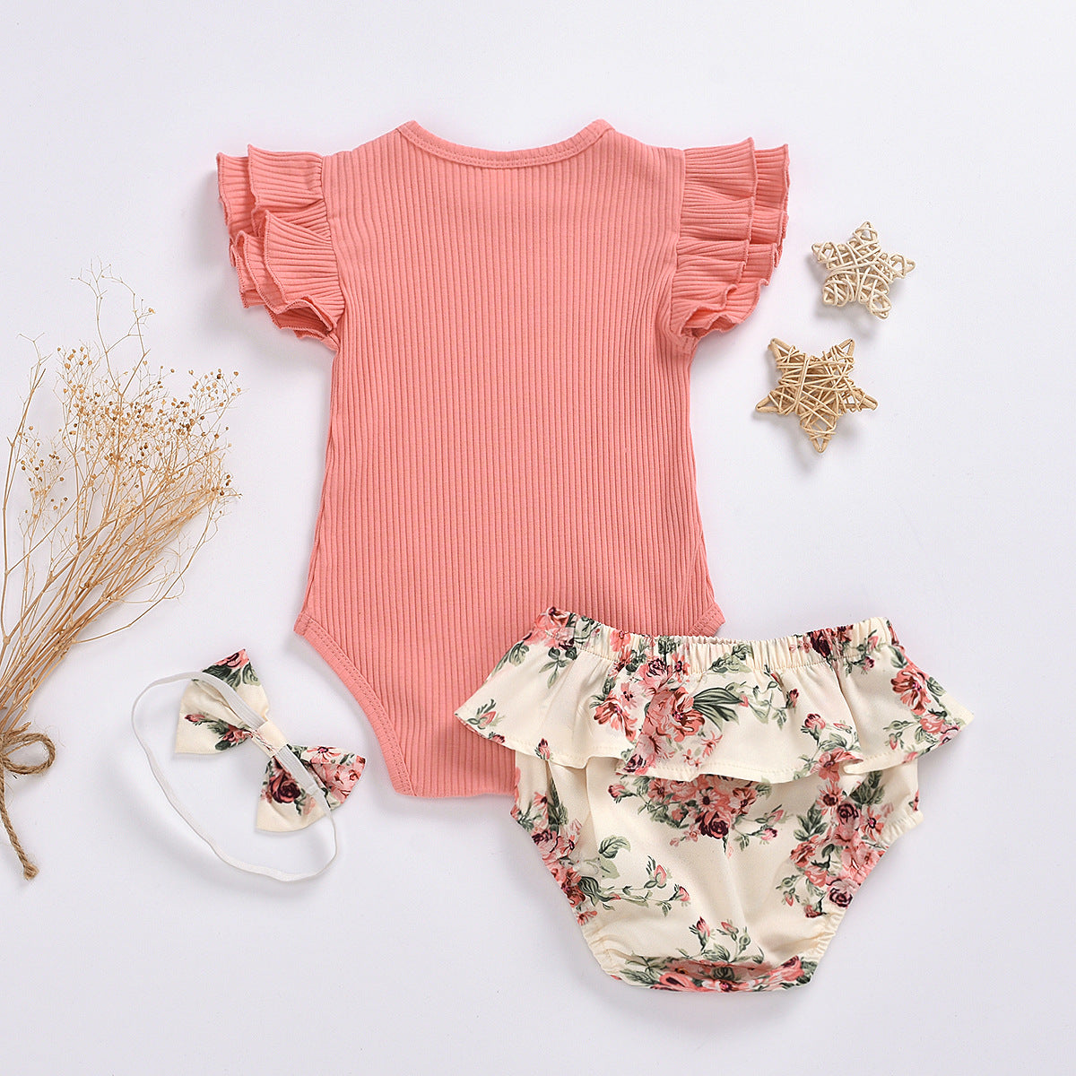 SAVANNAH PEACH SET - Spring Three-Piece Outfit