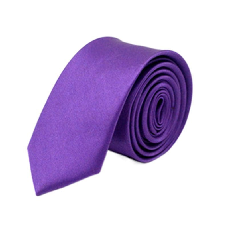 1pc Men's Narrow Tie, Men's Formal Suit Business, Narrow Necktie Professional Marriage Pure Color Tie 145x5cm/57.08*1.97''