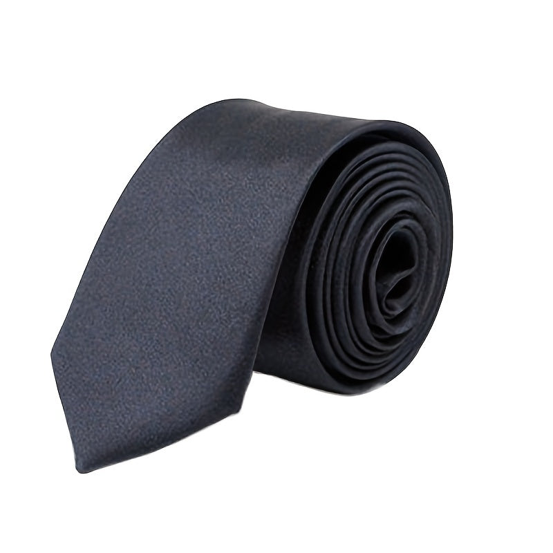 1pc Men's Narrow Tie, Men's Formal Suit Business, Narrow Necktie Professional Marriage Pure Color Tie 145x5cm/57.08*1.97''