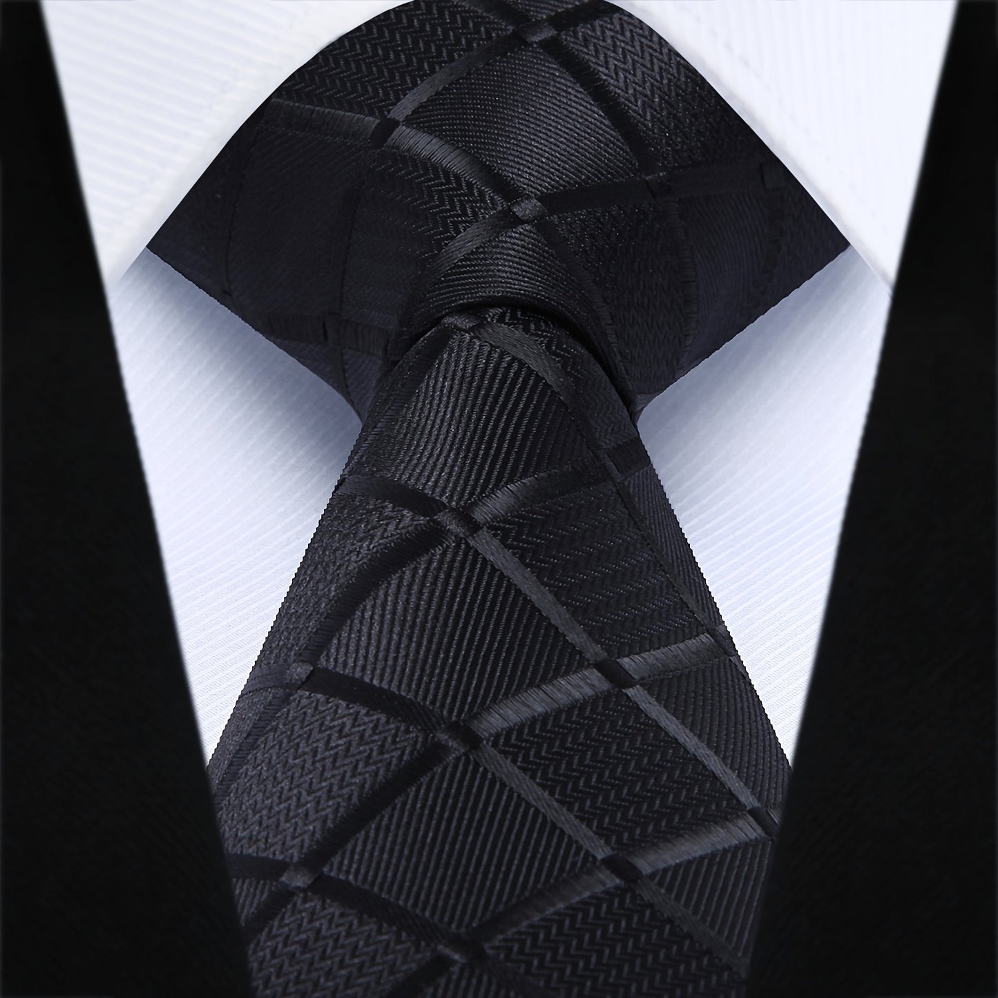 Men's Plaid Dark Tie, Neck Tie, Formal Tie