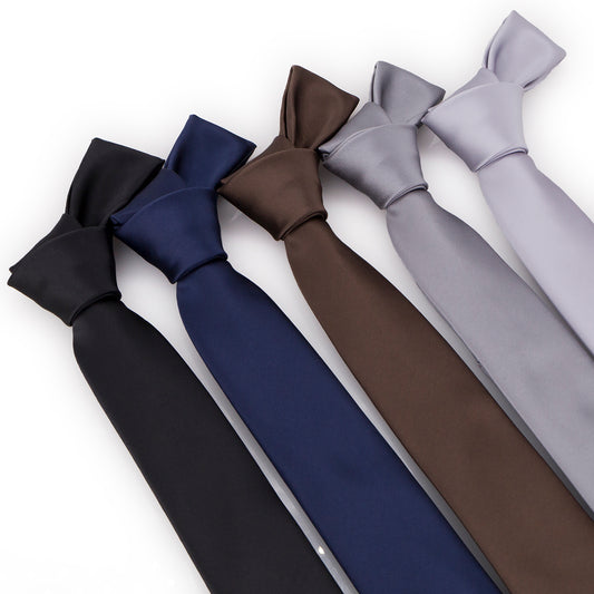 1 pc Men's Solid Pure Color, 2.36"(6cm), Plain Formal Ties , Handmade Narrow Tie