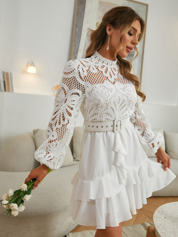 Women’s Francoise Lace Trim Beautiful Princess Ruffle Dress